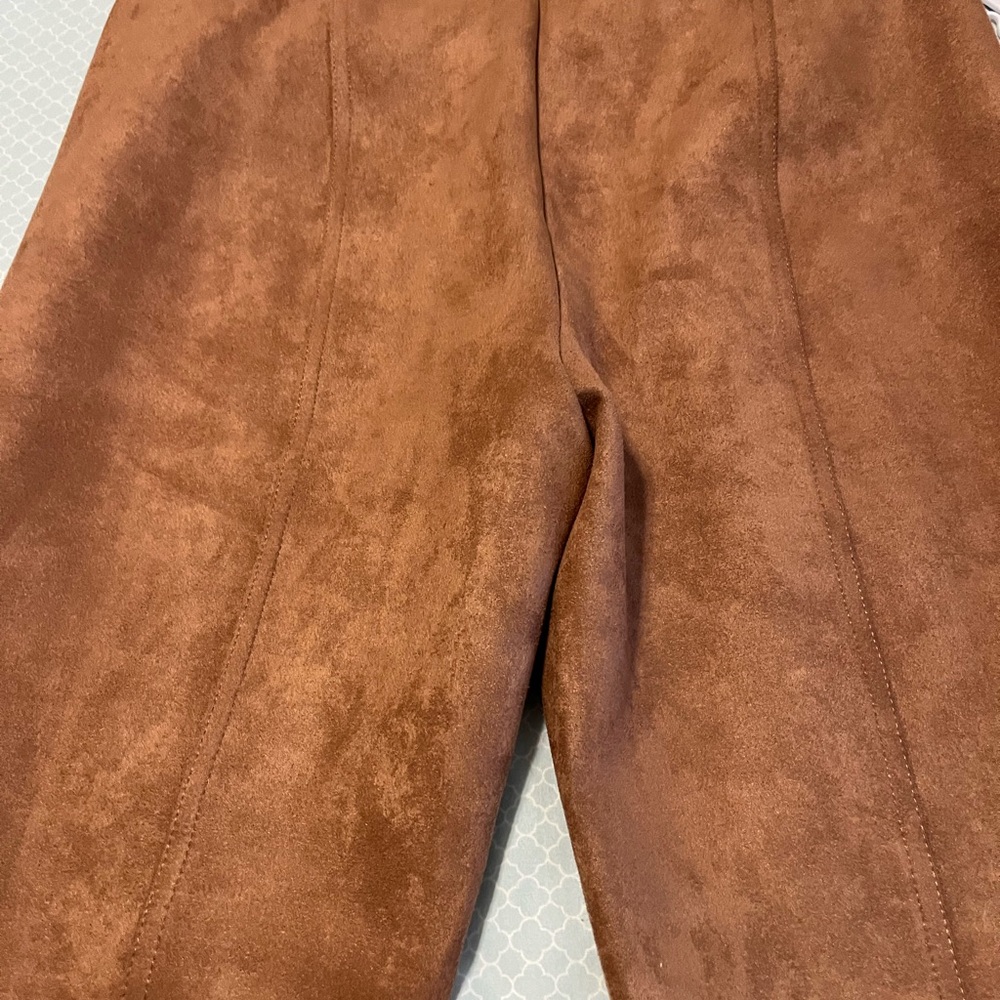 Ivanka Trump Tan Suede Trousers